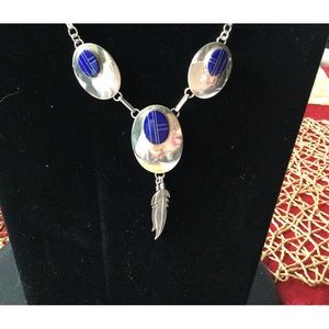 Sterling and Lapis Necklace (C552)